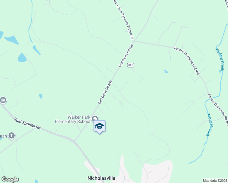 map of restaurants, bars, coffee shops, grocery stores, and more near Carl Davis Road Northwest in Monroe