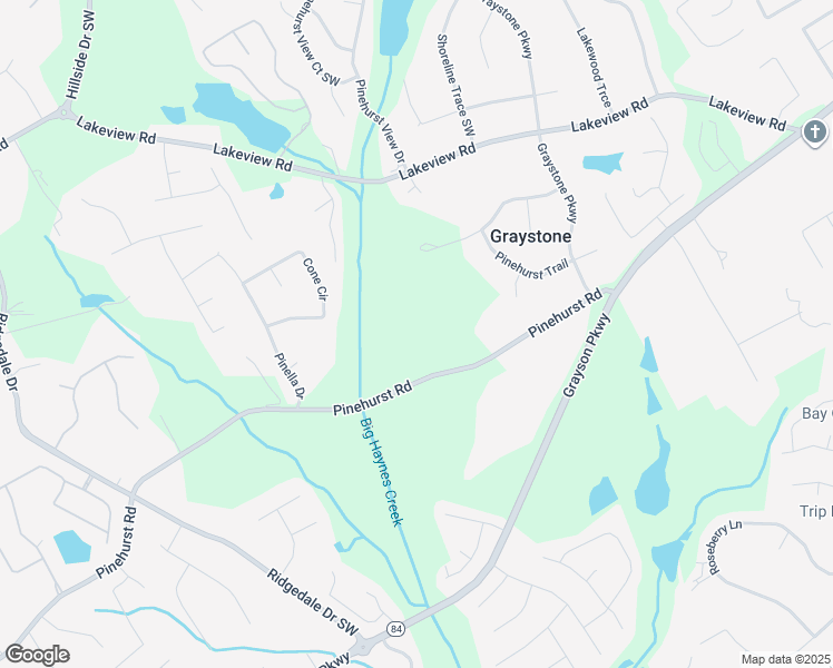map of restaurants, bars, coffee shops, grocery stores, and more near 1247 Pinehurst Road in Grayson