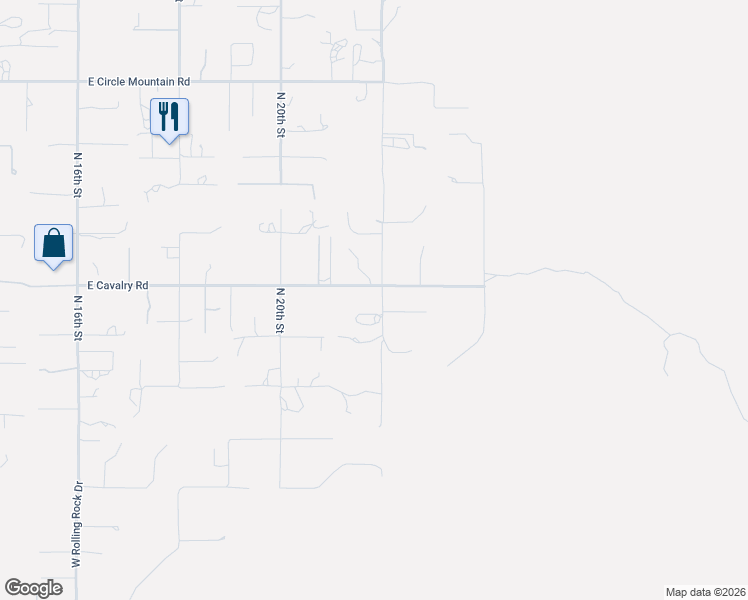 map of restaurants, bars, coffee shops, grocery stores, and more near 2143 East Cavalry Road in Phoenix