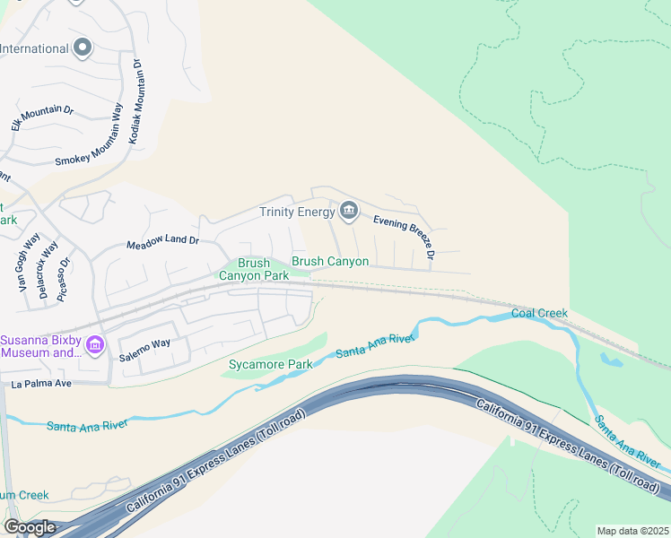 map of restaurants, bars, coffee shops, grocery stores, and more near 28410 Brush Canyon Drive in Yorba Linda