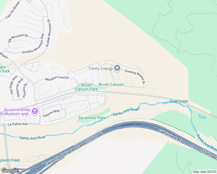 map of restaurants, bars, coffee shops, grocery stores, and more near 28377 Brush Canyon Drive in Yorba Linda