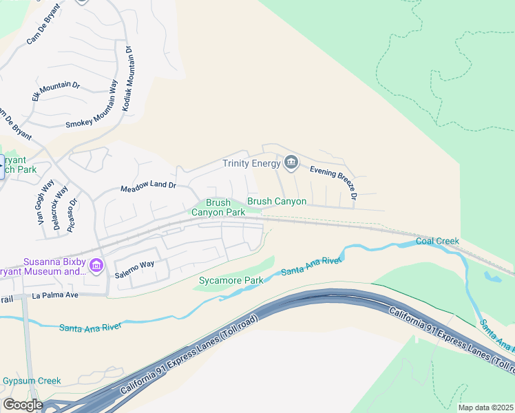 map of restaurants, bars, coffee shops, grocery stores, and more near 28377 Brush Canyon Drive in Yorba Linda