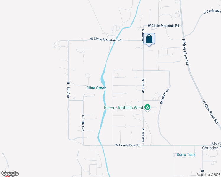 map of restaurants, bars, coffee shops, grocery stores, and more near 43244 North 7th Avenue in New River