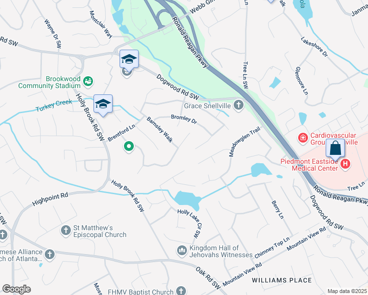 map of restaurants, bars, coffee shops, grocery stores, and more near 2552 Berwick Walk in Snellville