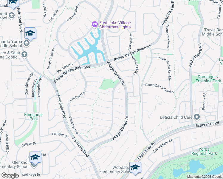 map of restaurants, bars, coffee shops, grocery stores, and more near 20485 Vía Talavera in Yorba Linda