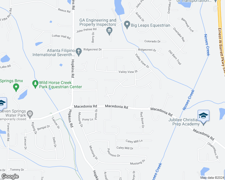 map of restaurants, bars, coffee shops, grocery stores, and more near 3080 Westview Drive in Powder Springs