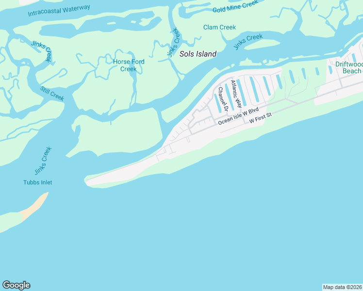 map of restaurants, bars, coffee shops, grocery stores, and more near 37 Ocean Isle West Boulevard in Ocean Isle Beach