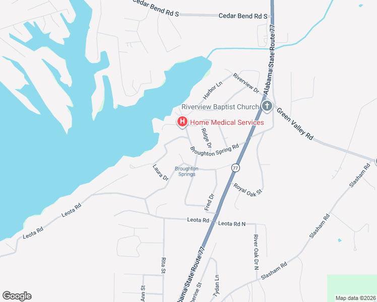 map of restaurants, bars, coffee shops, grocery stores, and more near 2027 James Drive in Gadsden