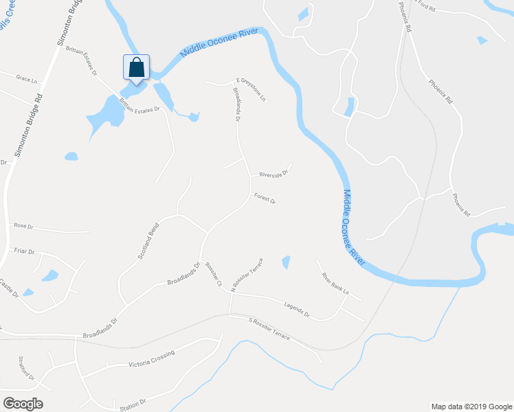 map of restaurants, bars, coffee shops, grocery stores, and more near 1650 Broadlands Drive in Watkinsville