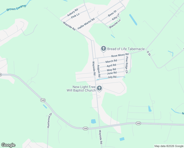 map of restaurants, bars, coffee shops, grocery stores, and more near 3770 Wayside Road in Conway