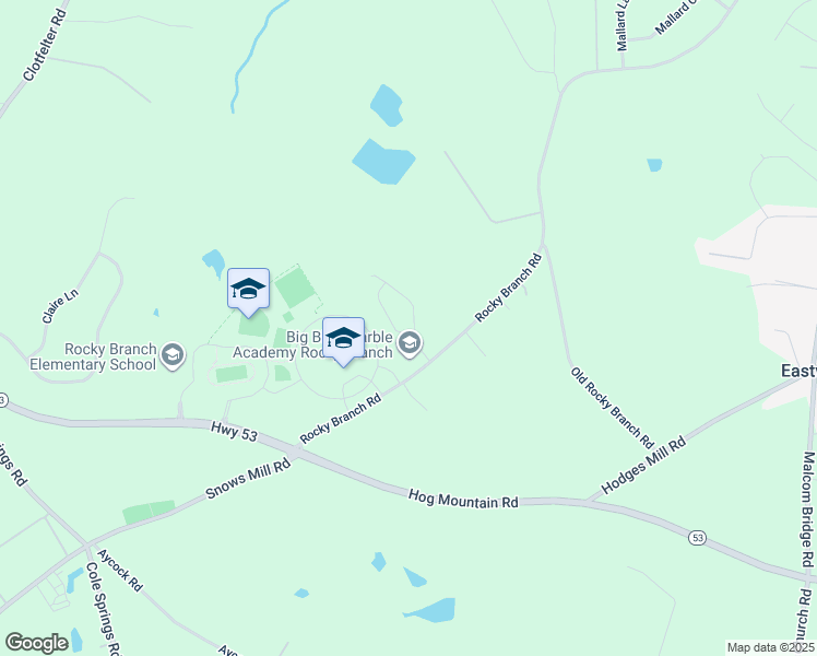 map of restaurants, bars, coffee shops, grocery stores, and more near 1091 Brookshire Court in Bogart