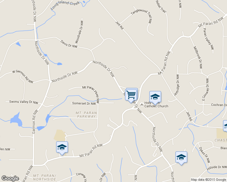 map of restaurants, bars, coffee shops, grocery stores, and more near 4540 Northside Drive Northwest in Atlanta