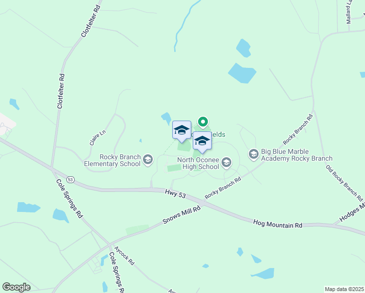 map of restaurants, bars, coffee shops, grocery stores, and more near 5250 Hog Mountain Road in Watkinsville