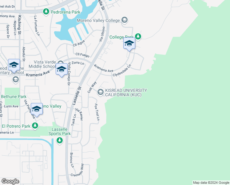 map of restaurants, bars, coffee shops, grocery stores, and more near 16478 Spirit Road in Moreno Valley