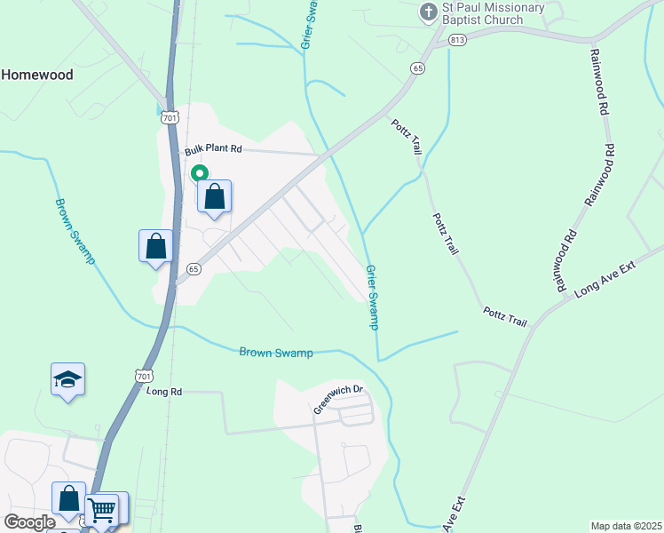 map of restaurants, bars, coffee shops, grocery stores, and more near 2686 Tanga Ln in Conway