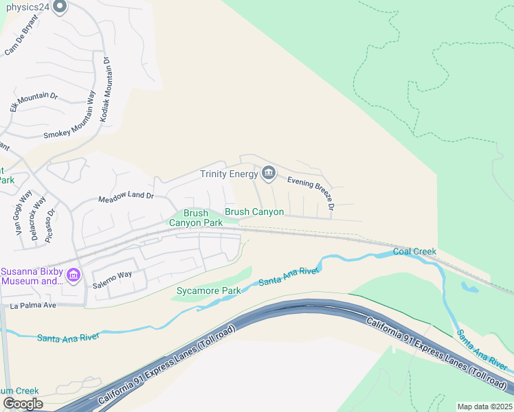 map of restaurants, bars, coffee shops, grocery stores, and more near 5585 Running Spring Way in Yorba Linda