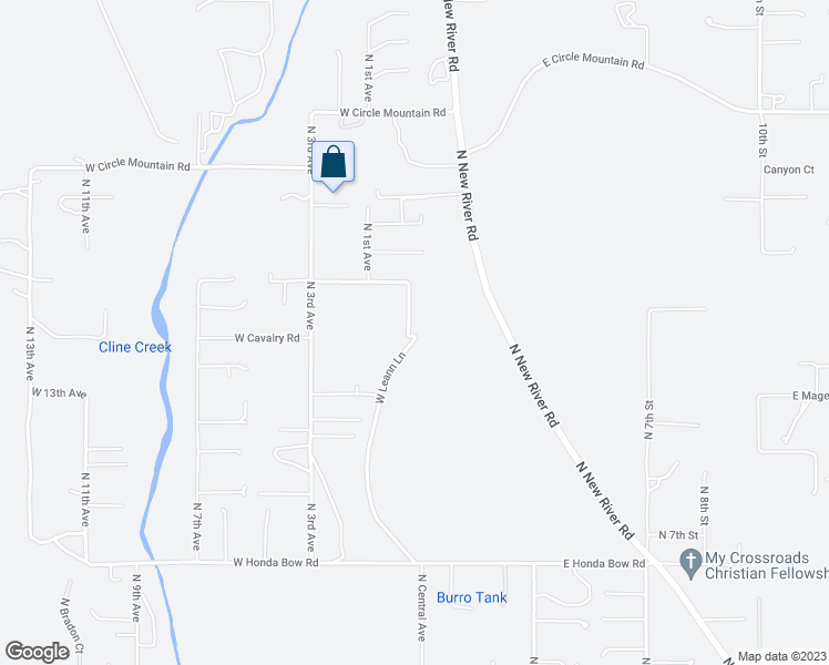 map of restaurants, bars, coffee shops, grocery stores, and more near 15 West Leann Lane in New River