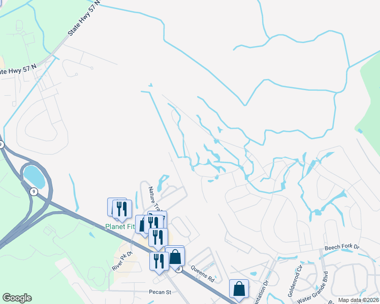map of restaurants, bars, coffee shops, grocery stores, and more near 482 Nature Trail in Little River