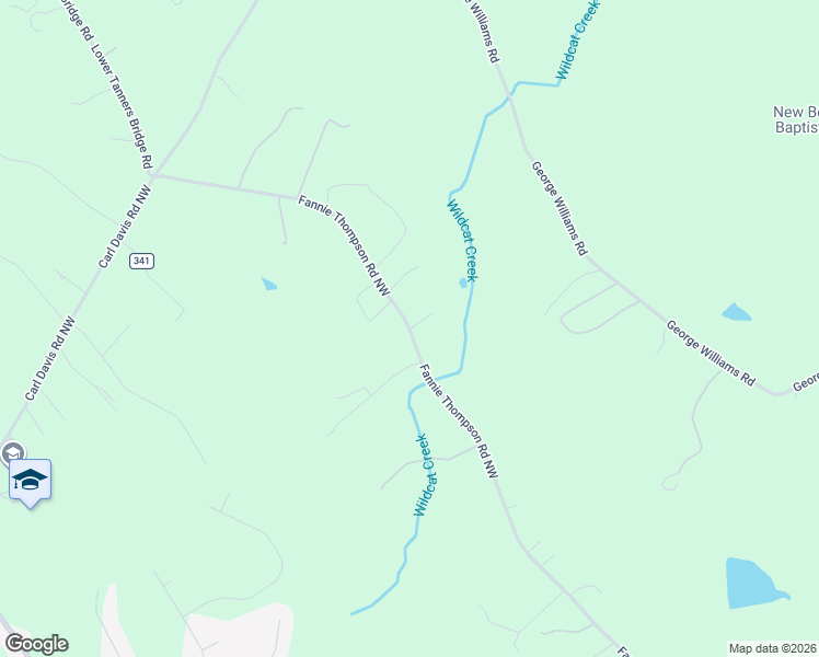 map of restaurants, bars, coffee shops, grocery stores, and more near 1 Fannie Thompson Road Northwest in Monroe