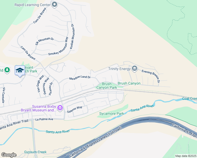 map of restaurants, bars, coffee shops, grocery stores, and more near 28195 Meadow Land Drive in Yorba Linda