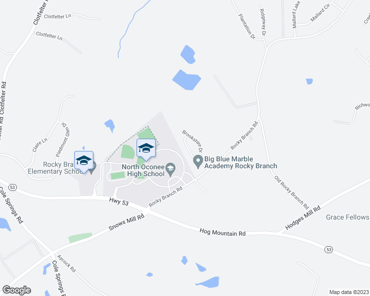 map of restaurants, bars, coffee shops, grocery stores, and more near 1060 Brookshire Court in Bogart