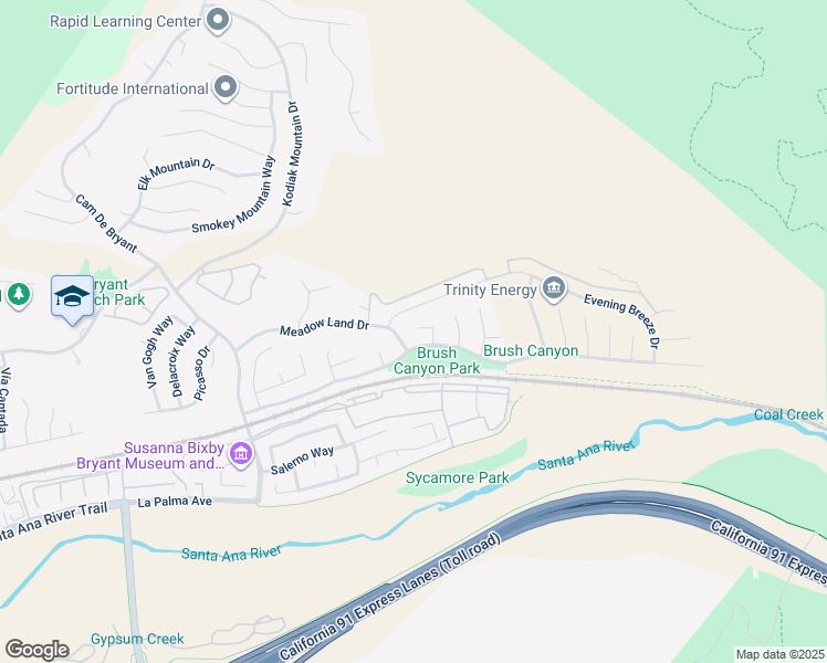 map of restaurants, bars, coffee shops, grocery stores, and more near 5535 Leafy Meadow Lane in Yorba Linda