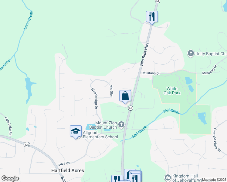 map of restaurants, bars, coffee shops, grocery stores, and more near 180 Iris Glen in Dallas