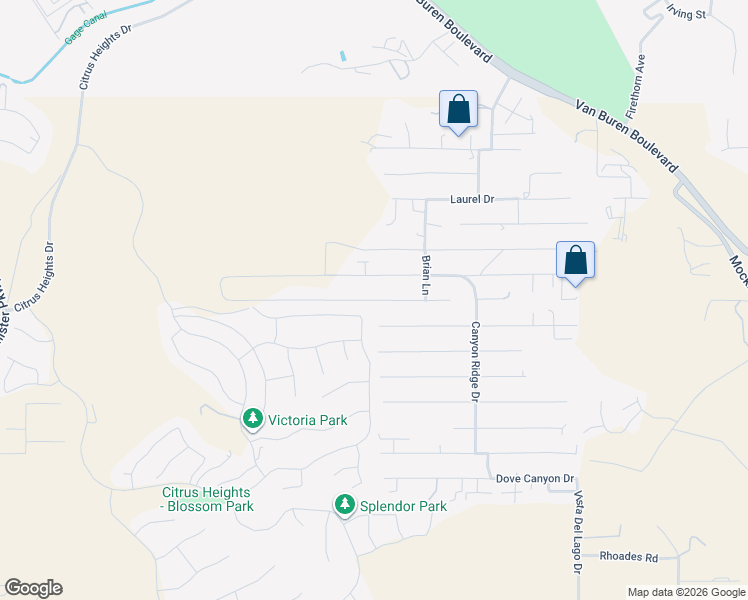 map of restaurants, bars, coffee shops, grocery stores, and more near Seven Hills Drive in Riverside