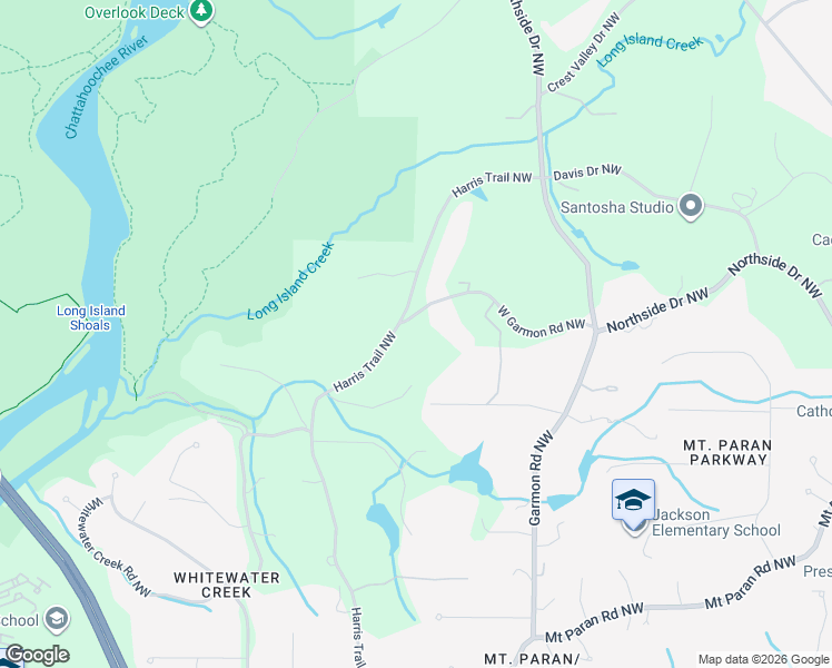 map of restaurants, bars, coffee shops, grocery stores, and more near 1340 West Garmon Road Northwest in Atlanta