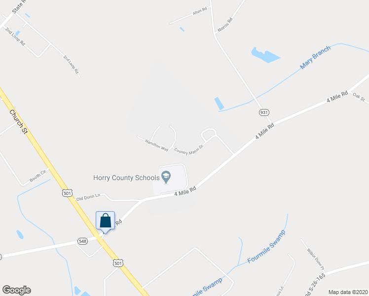 map of restaurants, bars, coffee shops, grocery stores, and more near 104 Lily Pond Court in Conway