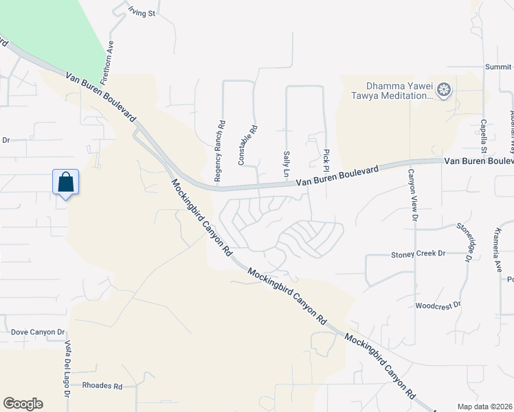 map of restaurants, bars, coffee shops, grocery stores, and more near in Woodcrest