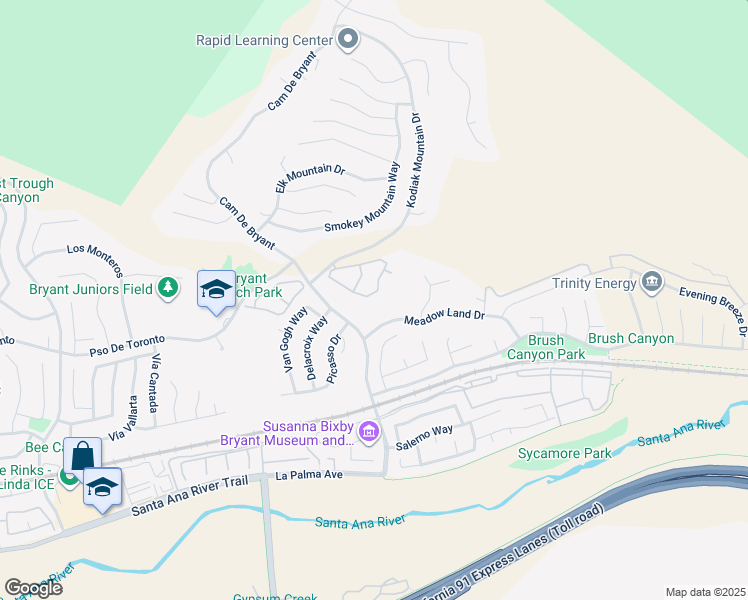 map of restaurants, bars, coffee shops, grocery stores, and more near 27870 Tamara Drive in Yorba Linda