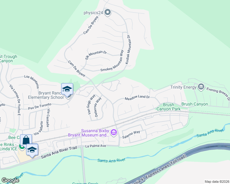 map of restaurants, bars, coffee shops, grocery stores, and more near 27870 Tamara Drive in Yorba Linda