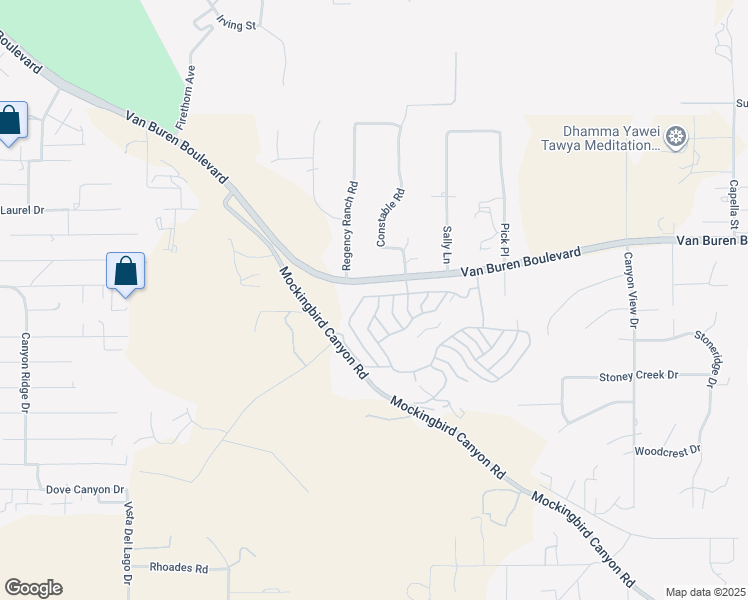 map of restaurants, bars, coffee shops, grocery stores, and more near in Riverside