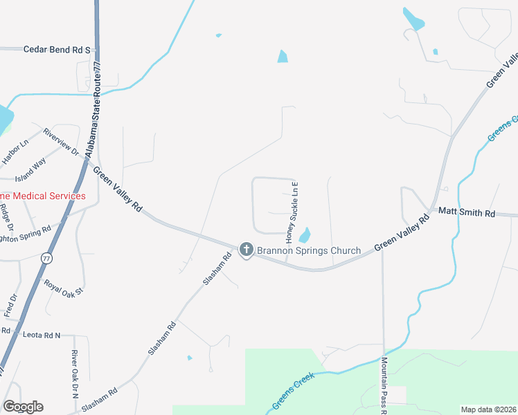 map of restaurants, bars, coffee shops, grocery stores, and more near 5035 Honey Suckle Lane West in Gadsden