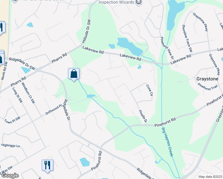 map of restaurants, bars, coffee shops, grocery stores, and more near 2011 Hutton Drive in Grayson
