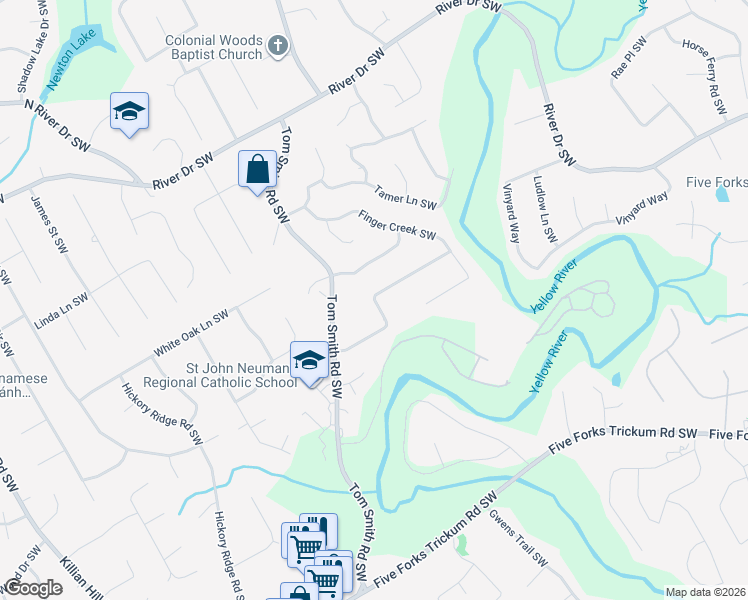 map of restaurants, bars, coffee shops, grocery stores, and more near 3839 Wentworth Lane in Lilburn