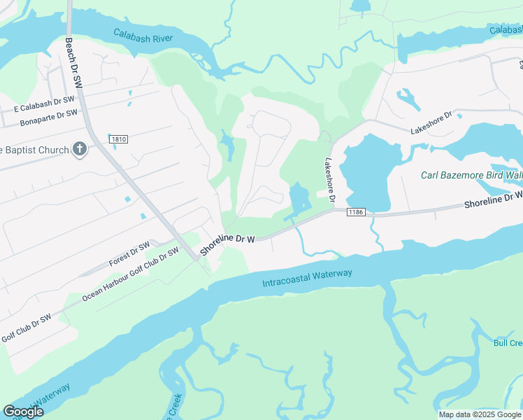 map of restaurants, bars, coffee shops, grocery stores, and more near 801-6872 Colony Pl SW in Sunset Beach