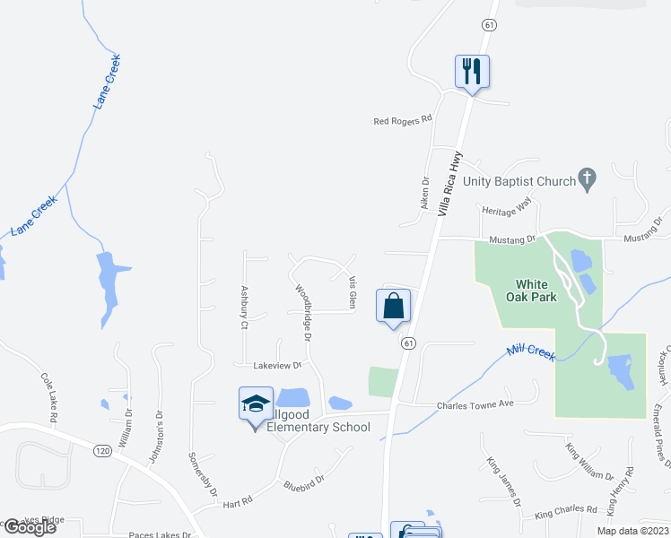 map of restaurants, bars, coffee shops, grocery stores, and more near 576 Woodbridge Drive in Dallas