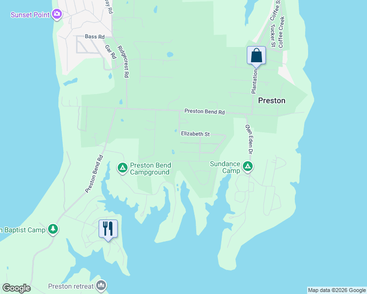 map of restaurants, bars, coffee shops, grocery stores, and more near 10 Holland Street in Pottsboro