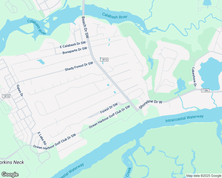 map of restaurants, bars, coffee shops, grocery stores, and more near 9017 Little Osprey Drive in Carolina Shores