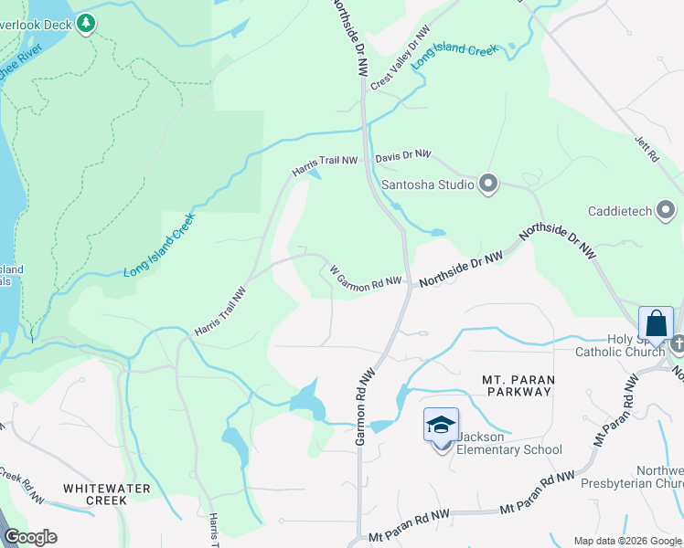 map of restaurants, bars, coffee shops, grocery stores, and more near 1235 West Garmon Road Northwest in Atlanta
