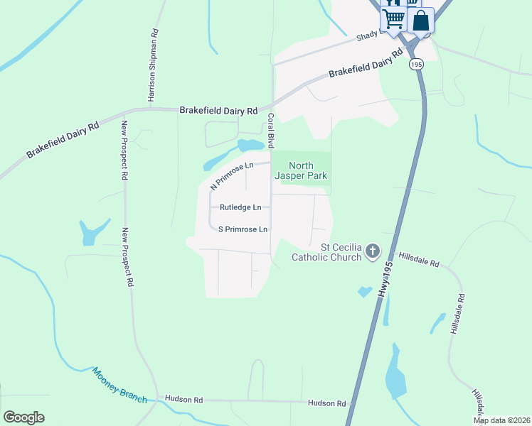 map of restaurants, bars, coffee shops, grocery stores, and more near 1603 Rutledge Lane in Jasper