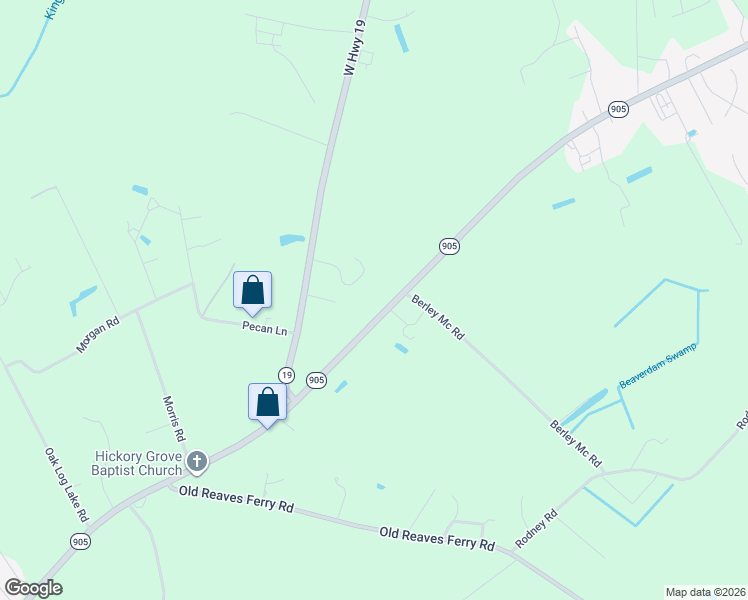 map of restaurants, bars, coffee shops, grocery stores, and more near 2987 South Carolina 905 in Conway