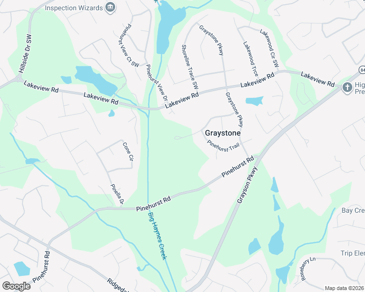 map of restaurants, bars, coffee shops, grocery stores, and more near 1224 Willow Trce Southwest in Grayson