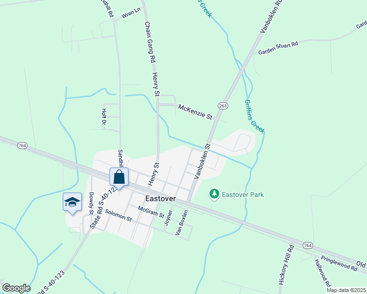 map of restaurants, bars, coffee shops, grocery stores, and more near 221 Price Street in Eastover