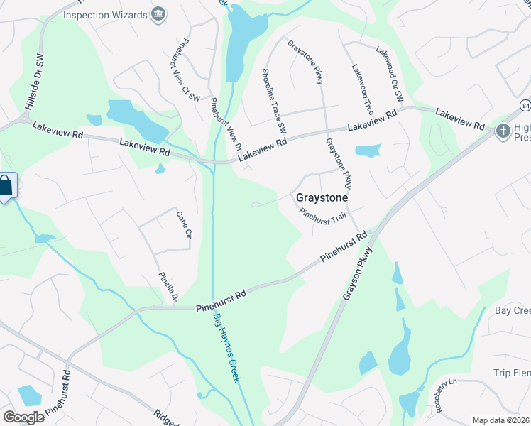 map of restaurants, bars, coffee shops, grocery stores, and more near 1224 Willow Trce Southwest in Grayson