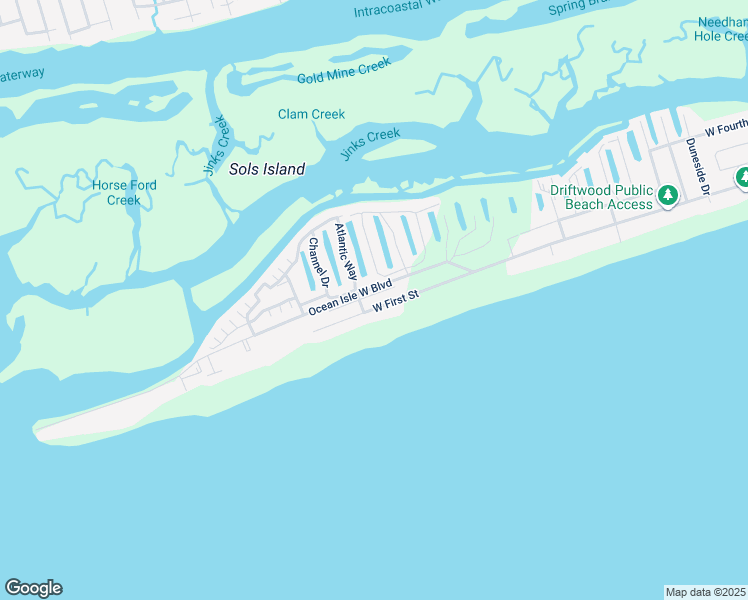 map of restaurants, bars, coffee shops, grocery stores, and more near 5 Jan Street in Ocean Isle Beach