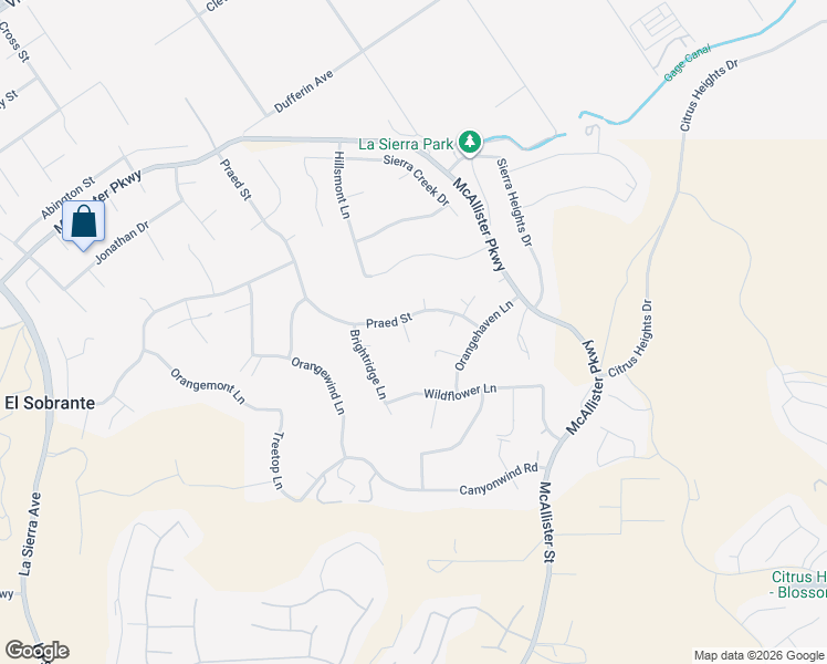 map of restaurants, bars, coffee shops, grocery stores, and more near 16450 Vista Grove Circle in Riverside