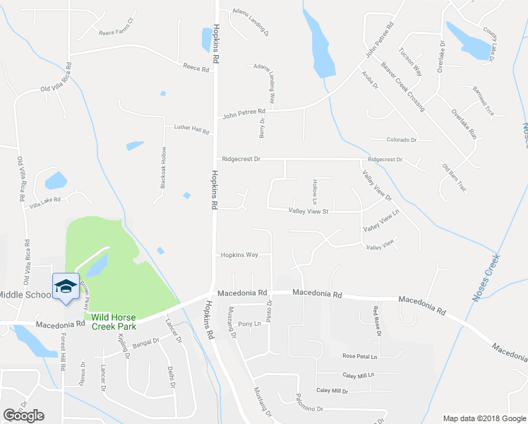map of restaurants, bars, coffee shops, grocery stores, and more near 3225 Valley View Street in Powder Springs